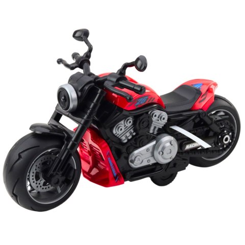 Motocykl Zabawkowy Na Baterie Napęd Światła Dźwięki Czerwony LEAN Toys