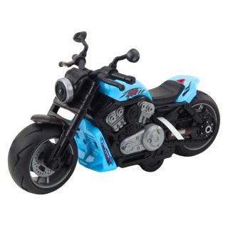 Motocykl Zabawkowy Na Baterie Napęd Światła Dźwięki Niebieski LEAN Toys