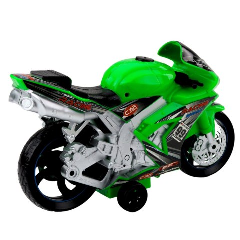 Motor Wyścigowy Ścigacz Napęd Światła Dźwięki Zielony LEAN Toys