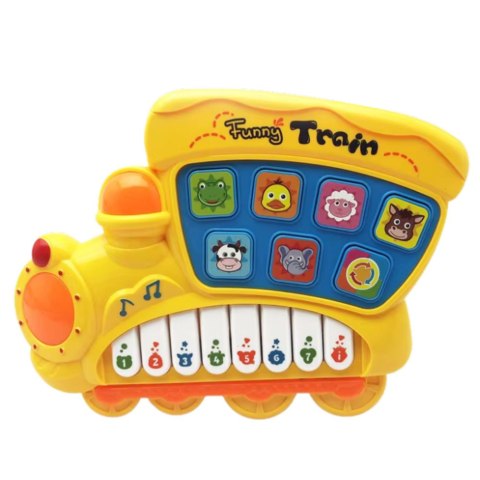 Pianinko Elektryczne Edukacyjne Dla Malucha Lokomotywa Żółte LEAN Toys