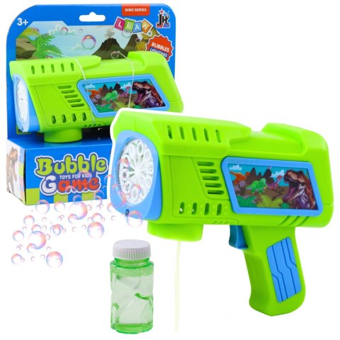 Pistolet Na Bańki Mydlane Dioda LED Zielony Dinozaury LEAN Toys