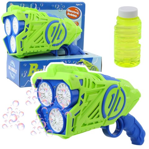 Pistolet Na Bańki Mydlane Na Baterie Światła LED Niebiesko-Zielony LEAN Toys