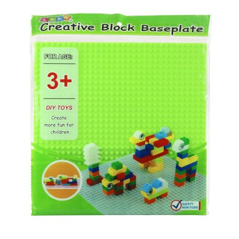 Płyta Plansza Konstrukcyjna Do Klocków Budowania Jasnozielona 25,5x25,5 cm LEAN TOYS