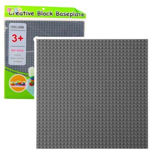 Płyta Plansza Konstrukcyjna Do Klocków Budowania Szara 25,5x25,5 cm LEAN TOYS