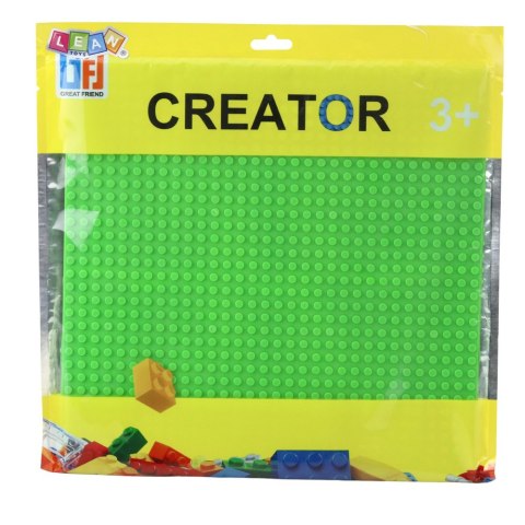 Płyta Plansza Konstrukcyjna Do Klocków Budowania Zielona 25,5x25,5 cm LEAN TOYS