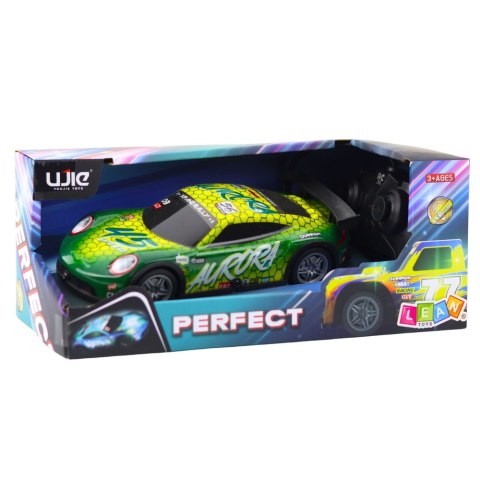 Samochód Wyścigowy Zdalnie Sterowany RC Świecąca Obudowa Zielony LEAN Toys