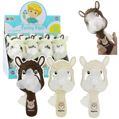 Wiatraczek Wentylator Ręczny Mechaniczny Dla Dzieci Alpaka Mix LEAN TOYS