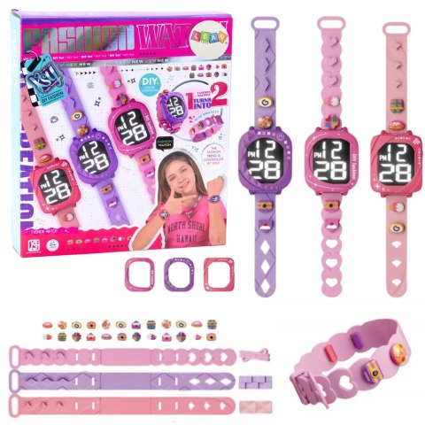 Zegarek DIY Dla Dzieci Wymienne Opaski Regulowane Koraliki Ozdobne LEAN Toys