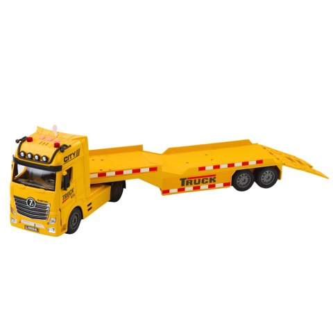 Zestaw Ciężarówka Laweta Koparka Gąsienicowa Światła Dźwięki Żółta LEAN Toys