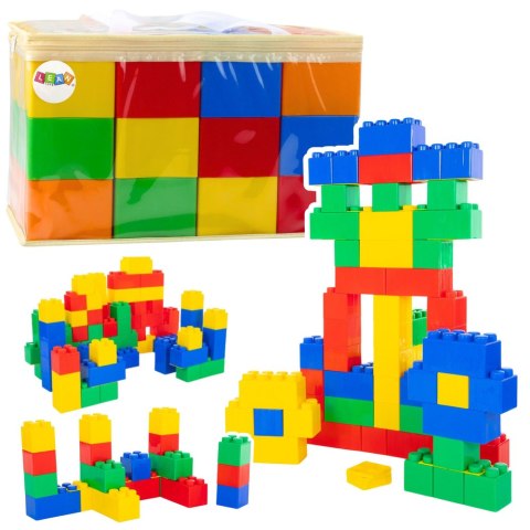 Zestaw Duże Klocki Konstrukcyjne W Torbie Kolorowe 28,5x9x9 cm 12el. LEAN Toys