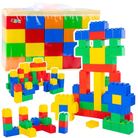 Zestaw Duże Klocki Konstrukcyjne W Torbie Kolorowe 28,5x9x9 cm 20el. LEAN Toys