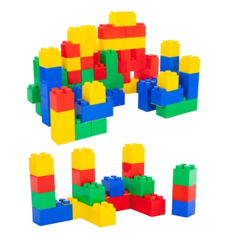 Zestaw Duże Klocki Konstrukcyjne W Torbie Kolorowe 28,5x9x9 cm 20el. LEAN Toys
