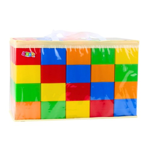 Zestaw Duże Klocki Konstrukcyjne W Torbie Kolorowe 28,5x9x9 cm 20el. LEAN Toys