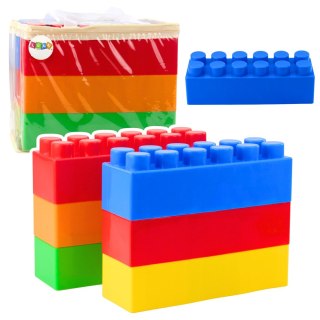 Zestaw Duże Klocki Konstrukcyjne W Torbie Kolorowe 28,5x9x9 cm 6el. LEAN Toys