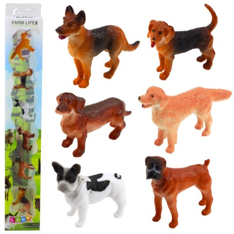 Zestaw Mini Figurki Psy Owczarek Niemiecki Jamnik Buldog Francuski 4cm 6szt LEAN Toys