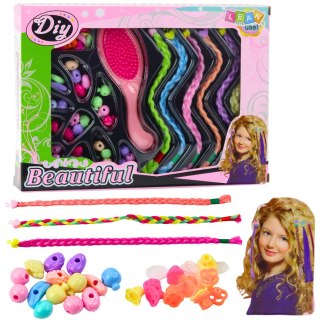 Zestaw Pięknośći Warkocze Koraliki Do Włosów Kolorowe DIY LEAN Toys