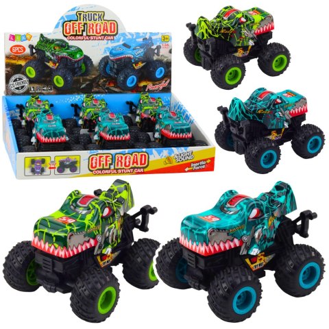 Auto Terenowe Dinozaur Napęd Światła Dźwięki Zielony Turkusowy LEAN Toys