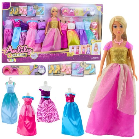 Duży Zestaw Modowy Kolekcja Anlily Lalka Sukienki Akcesoria 24el. LEAN Toys