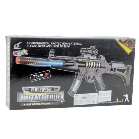 Karabin Zabawkowy Dla Dzieci Świetlno Dźwiękowy 73cm LEAN Toys