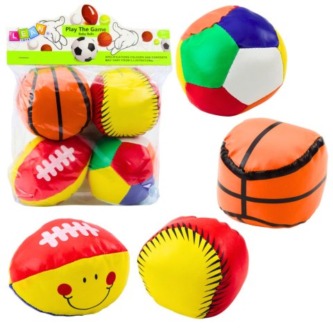 Miękkie Piłki Sportowe Koszykówka Rugby Piłka Nożna Baseball Zestaw 4ele. LEAN TOYS