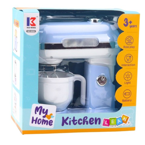 Mikser Robot Kuchenny Dla Dzieci Światła Mechanizm Obrotowy Niebieski LEAN Toys
