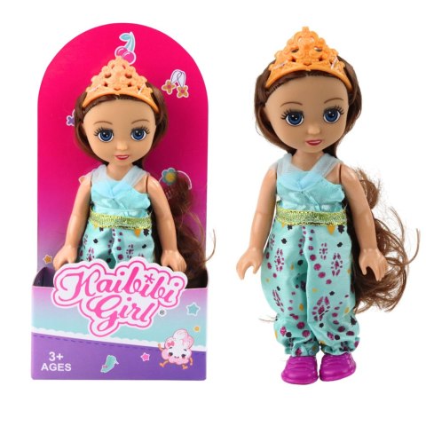 Mini Laleczka Księżniczka Korona Zdobiona Sukienka 17cm Mix LEAN TOYS