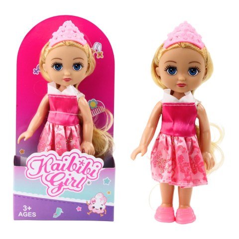 Mini Laleczka Księżniczka Korona Zdobiona Sukienka 17cm Mix LEAN TOYS