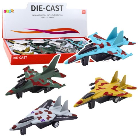 Myśliwiec Wojskowy Z Napędem Frykcyjnym Metalowy 11cm Mix LEAN TOYS