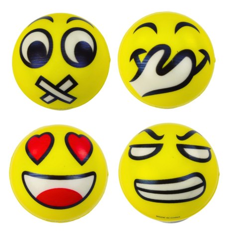 Piłka Do Odbijania Ugniatania Piankowa Piłeczka Emotikona 6cm LEAN Toys