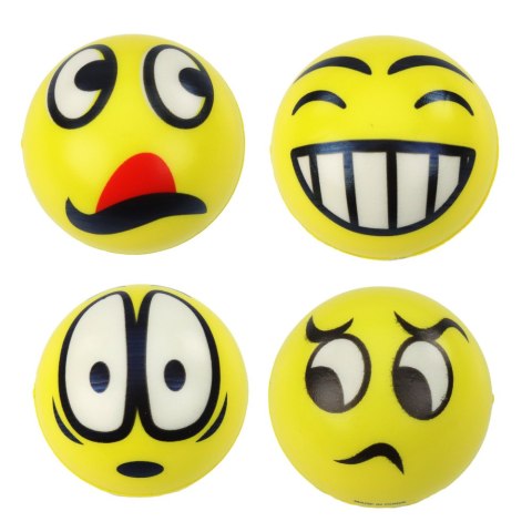 Piłka Do Odbijania Ugniatania Piankowa Piłeczka Emotikona 6cm LEAN Toys