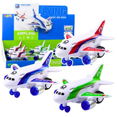 Samolot Pasażerski Na Baterie Światła Dźwięki Napęd Mix LEAN TOYS