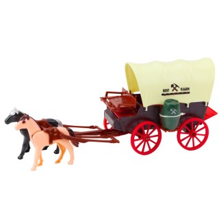 Zestaw Kowbojski Figurki Wóz Westernowy Konie Kowboj Palmy LEAN Toys
