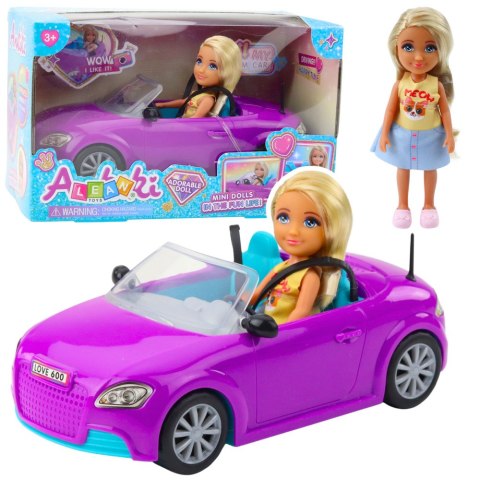 Zestaw Mini Laleczka Ankiki Samochód Kabriolet Fioletowy LEAN Toys