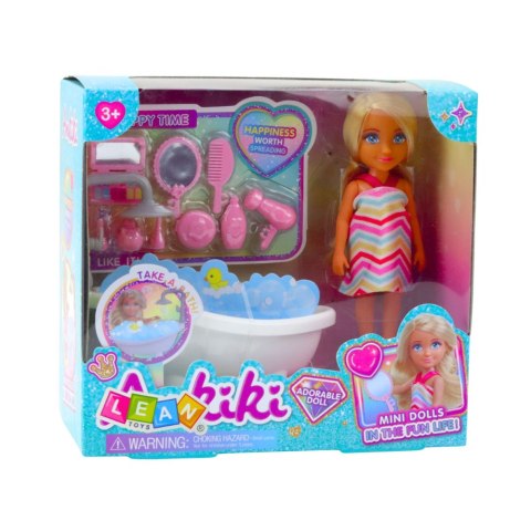 Zestaw Mini Laleczka Ankiki Z Wanną Akcesoria Pielęgnacyjne LEAN Toys
