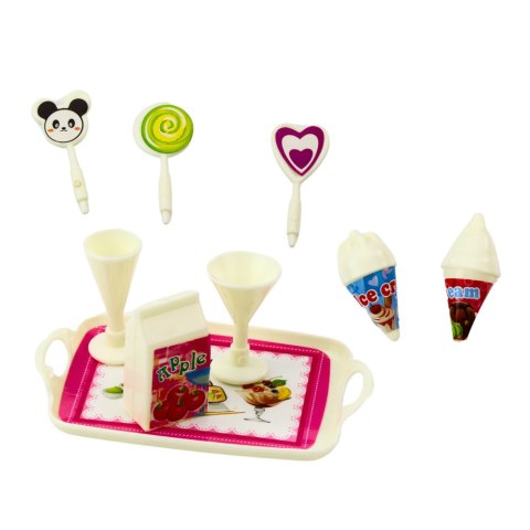 Zestaw Mini Laleczka Słodkie Akcesoria Niebieska Sukienka LEAN TOYS