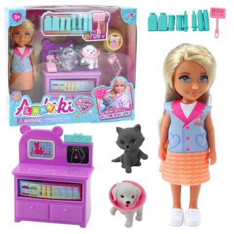 Zestaw Mini Laleczka Weterynarz Pies Kot Akcesoria Do Leczenia LEAN Toys