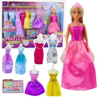 Zestaw Modowy Kolekcja Lalka Anlily Sukienki Akcesoria 17el. LEAN Toys