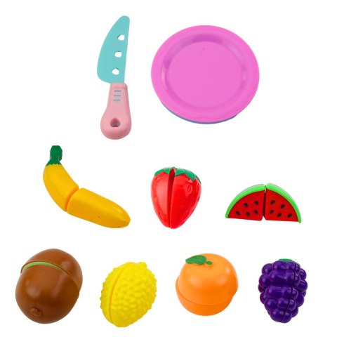 Zestaw Owoce Do Krojenia Na Rzep Talerzyki Nóż Koszyk LEAN Toys