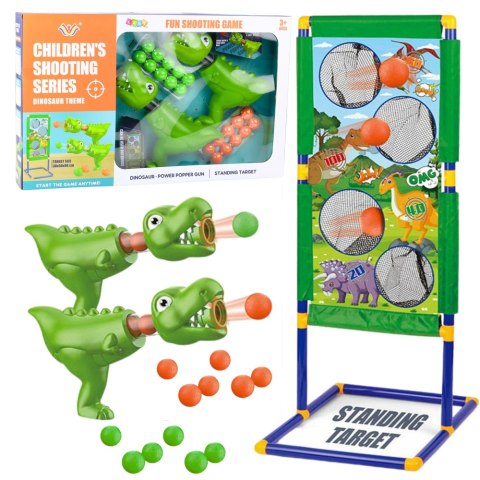 Zestaw Strzelecki Gra Rzut Do Celu Tarcza Pistolet Dinozaury LEAN Toys