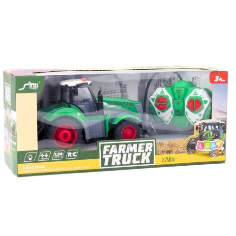 Ciągnik Traktor Rolniczy Zdalnie Sterowany RC Zielony 1:24 LEAN Toys