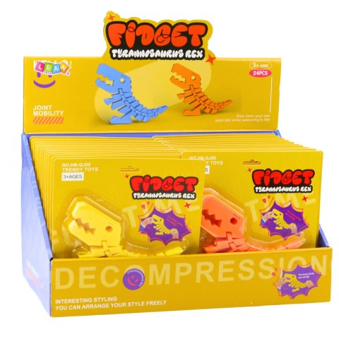Dinozaur Puzzle Fidget 3D Układanka Elastyczny Do Wyginania Mix LEAN TOYS