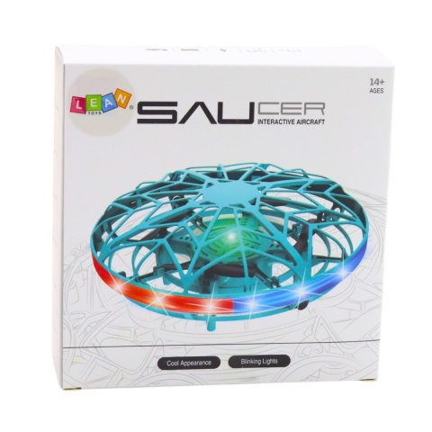 Dron UFO Sterowany Ręką RC Światła LED Różowy LEAN Toys