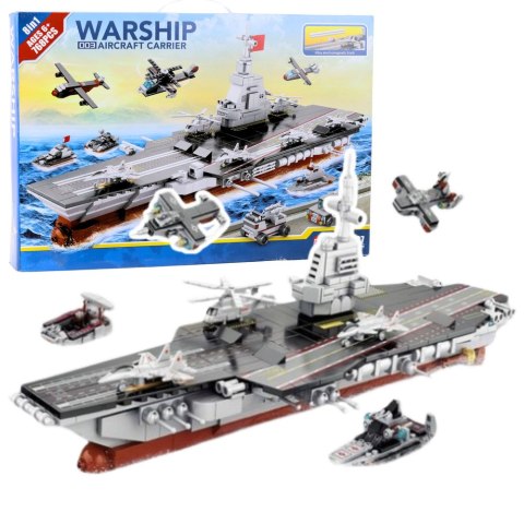 Klocki Konstrukcyjne Lotniskowiec Z Samolotami 768 el. LEAN Toys