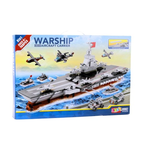 Klocki Konstrukcyjne Lotniskowiec Z Samolotami 768 el. LEAN Toys
