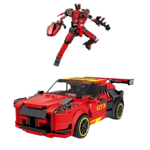 Klocki Konstrukcyjne Robot Auto 2w1 GT3 Czerwony 335 el. LEAN Toys