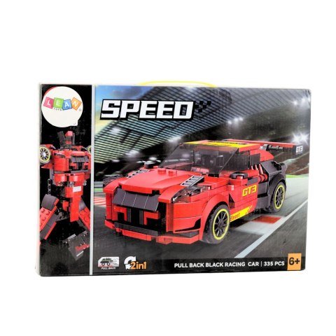 Klocki Konstrukcyjne Robot Auto 2w1 GT3 Czerwony 335 el. LEAN Toys