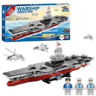 Klocki Konstrukcyjne WARSHIP 003 Duży Lotniskowiec 1:420 2151 el. LEAN Toys