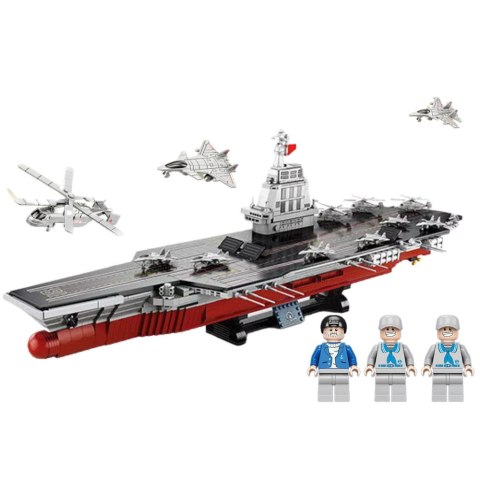 Klocki Konstrukcyjne WARSHIP 003 Duży Lotniskowiec 1:420 2151 el. LEAN Toys