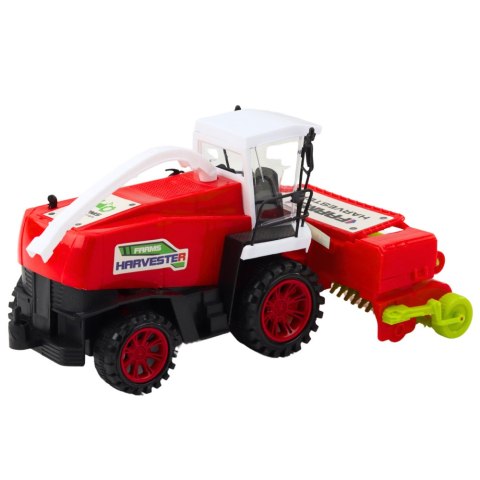 Kombajn Rolniczy Farmerski Z Hederem Napęd Czerwony LEAN Toys