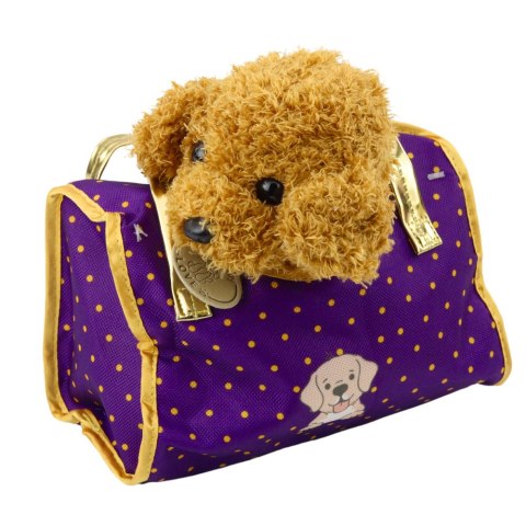 Piesek W Torebce Pluszowy Maskotka Przytulanka Jasnobrązowy LEAN Toys